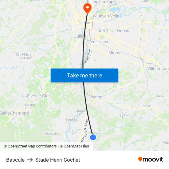 Bascule to Stade Henri Cochet map