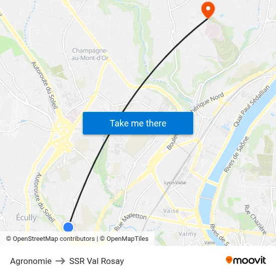 Agronomie to SSR Val Rosay map