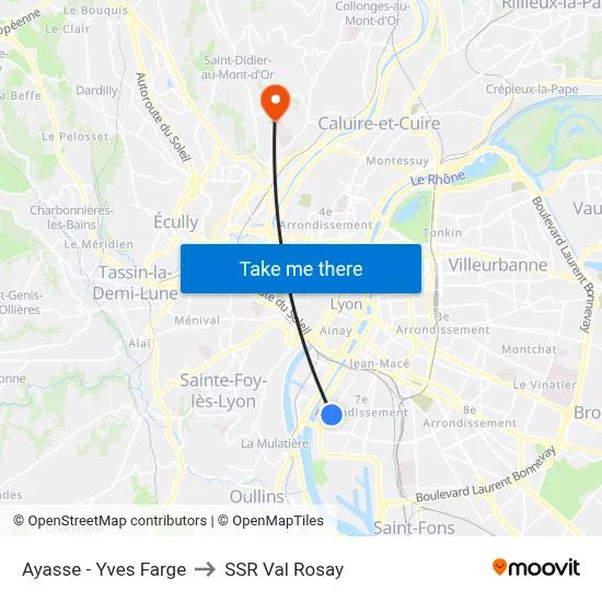 Ayasse - Yves Farge to SSR Val Rosay map