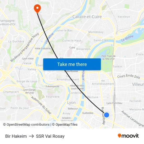 Bir Hakeim to SSR Val Rosay map