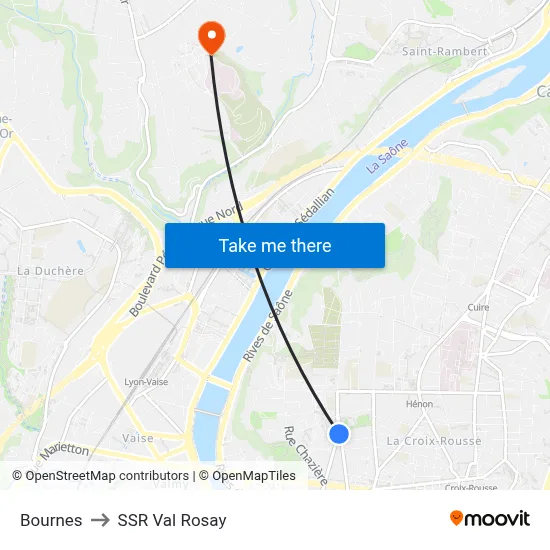 Bournes to SSR Val Rosay map