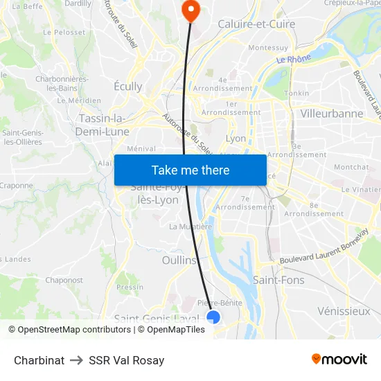 Charbinat to SSR Val Rosay map