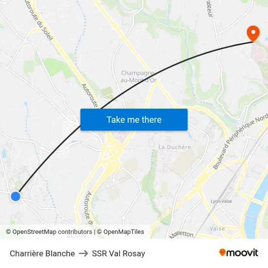 Charrière Blanche to SSR Val Rosay map