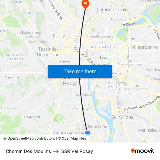Chemin Des Moulins to SSR Val Rosay map