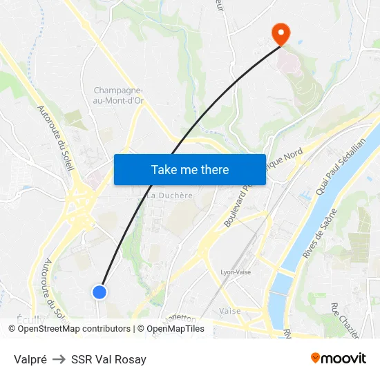 Valpré to SSR Val Rosay map