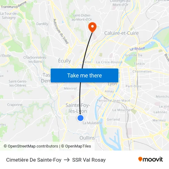 Cimetière De Sainte-Foy to SSR Val Rosay map