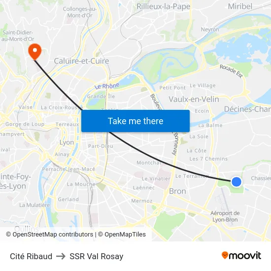Cité Ribaud to SSR Val Rosay map