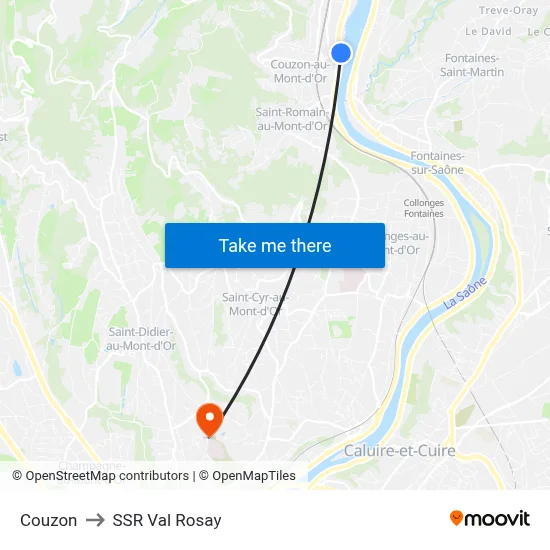 Couzon to SSR Val Rosay map