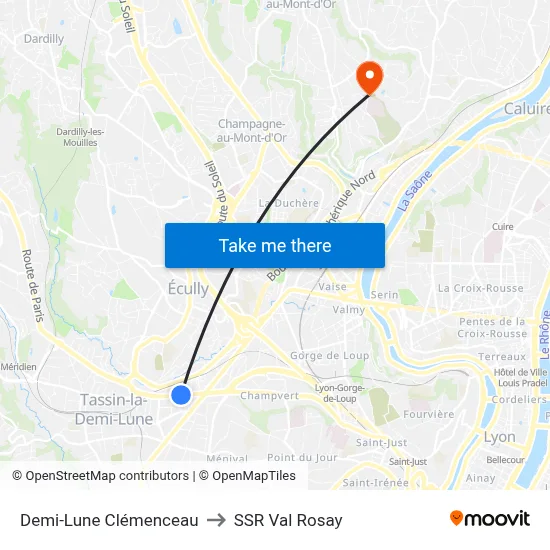 Demi-Lune Clémenceau to SSR Val Rosay map