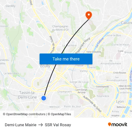 Demi-Lune Mairie to SSR Val Rosay map