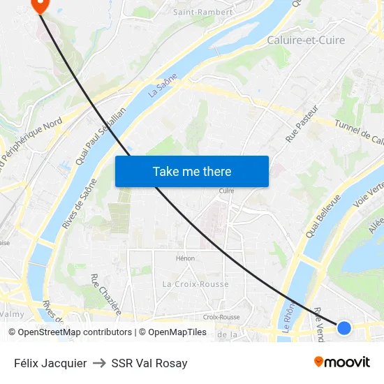 Félix Jacquier to SSR Val Rosay map