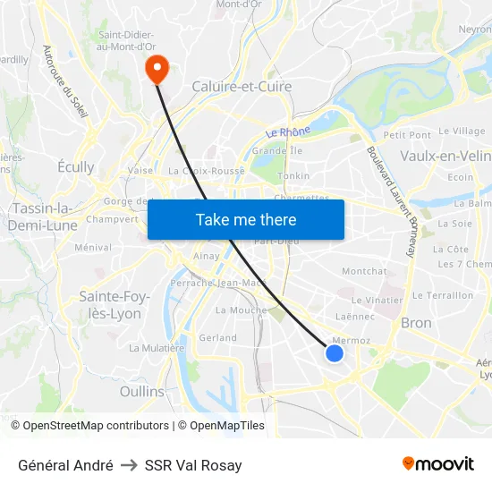 Général André to SSR Val Rosay map