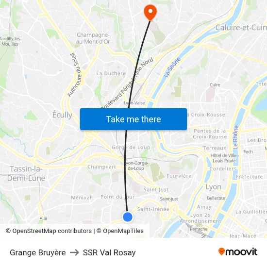 Grange Bruyère to SSR Val Rosay map