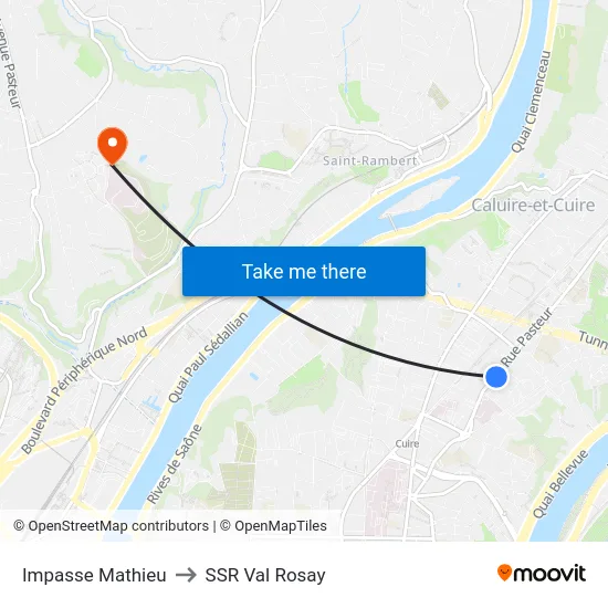 Impasse Mathieu to SSR Val Rosay map
