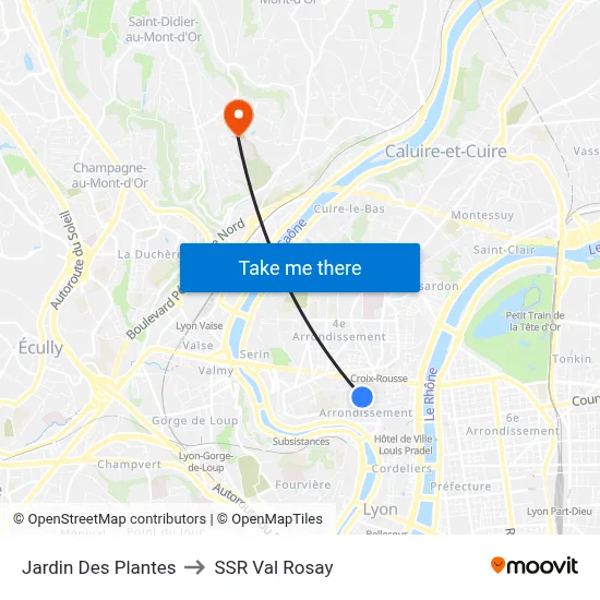 Jardin Des Plantes to SSR Val Rosay map