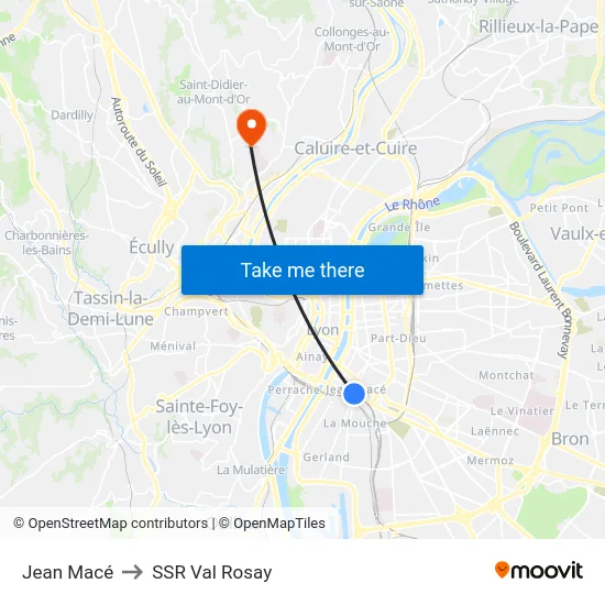Jean Macé to SSR Val Rosay map