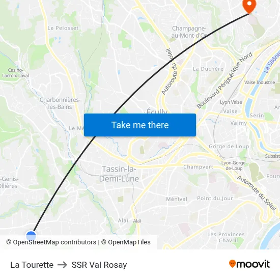 La Tourette to SSR Val Rosay map