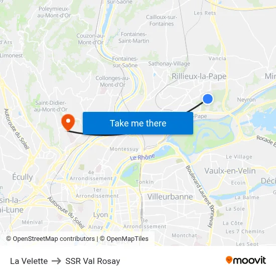 La Velette to SSR Val Rosay map