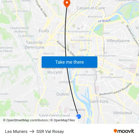 Les Muriers to SSR Val Rosay map