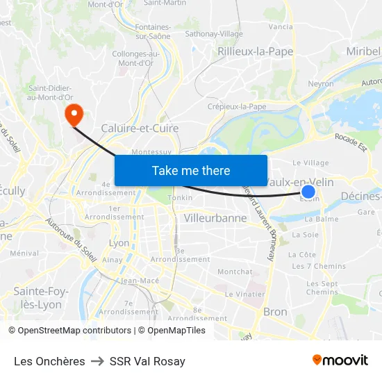Les Onchères to SSR Val Rosay map