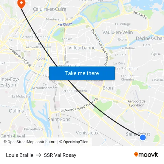 Louis Braille to SSR Val Rosay map