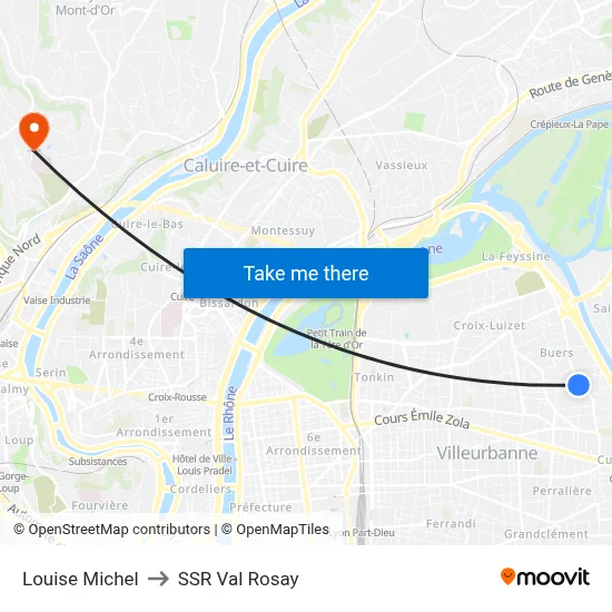 Louise Michel to SSR Val Rosay map