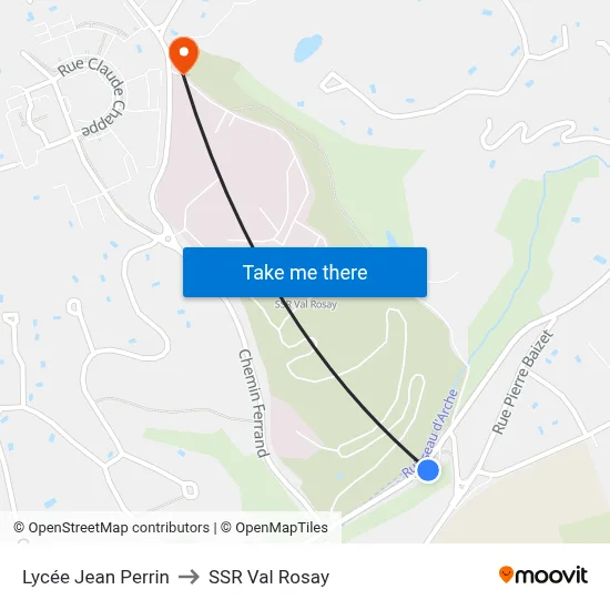 Lycée Jean Perrin to SSR Val Rosay map