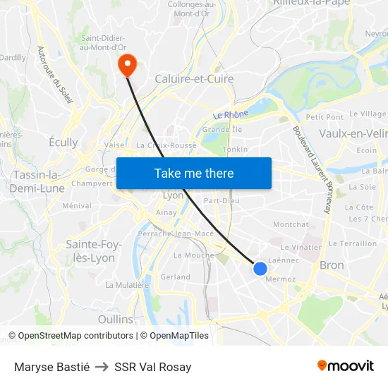 Maryse Bastié to SSR Val Rosay map