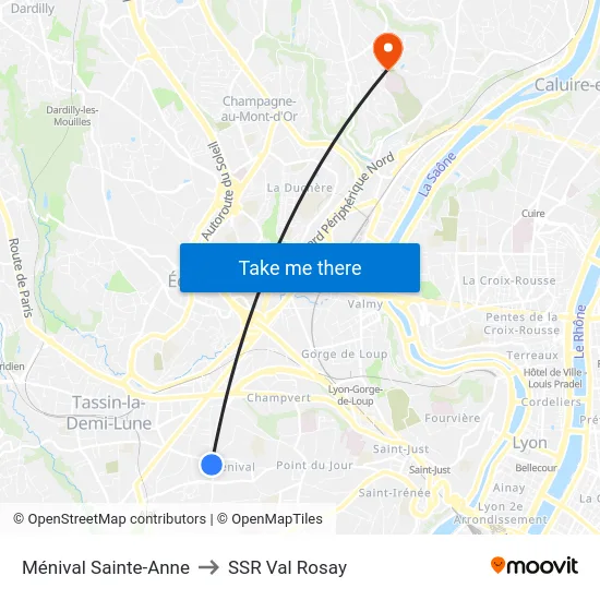 Ménival Sainte-Anne to SSR Val Rosay map