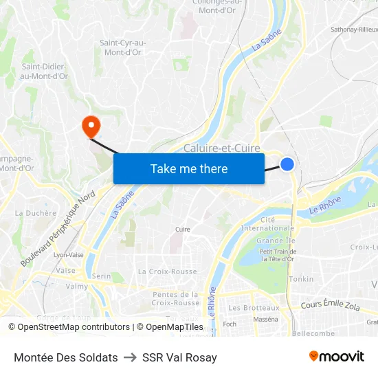 Montée Des Soldats to SSR Val Rosay map