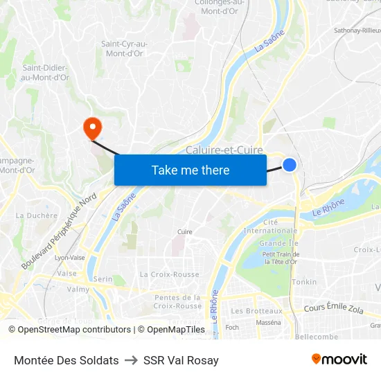 Montée Des Soldats to SSR Val Rosay map