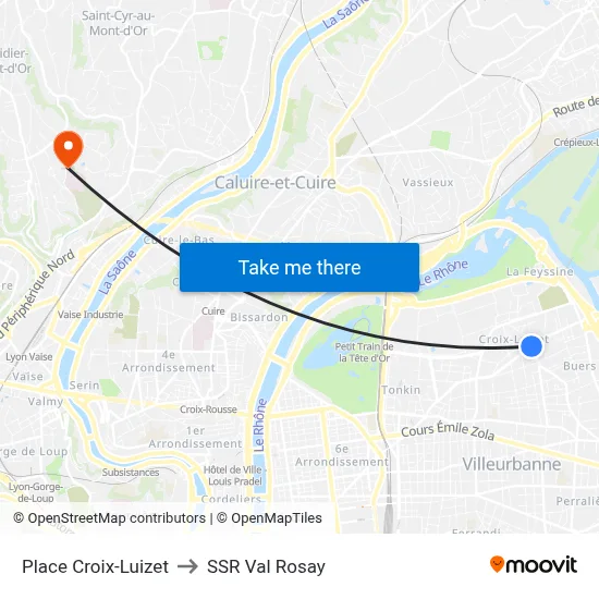 Place Croix-Luizet to SSR Val Rosay map