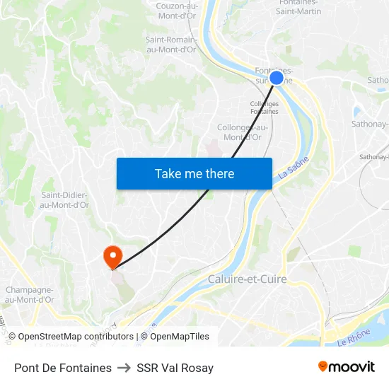 Pont De Fontaines to SSR Val Rosay map