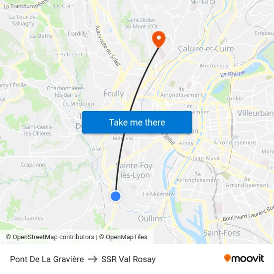 Pont De La Gravière to SSR Val Rosay map