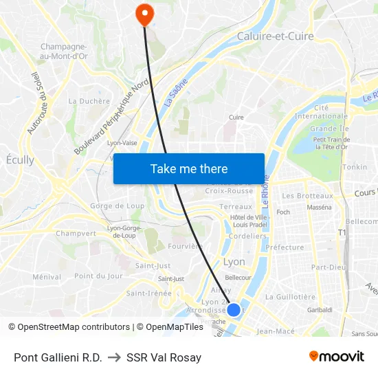 Pont Gallieni R.D. to SSR Val Rosay map