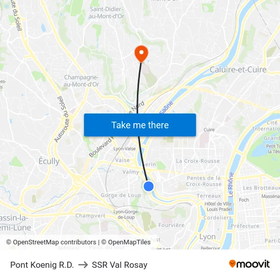Pont Koenig R.D. to SSR Val Rosay map