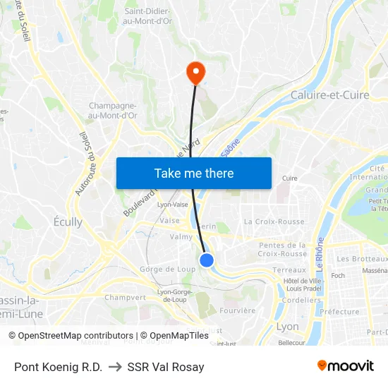 Pont Koenig R.D. to SSR Val Rosay map