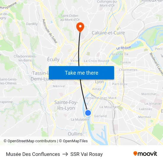 Musée Des Confluences to SSR Val Rosay map