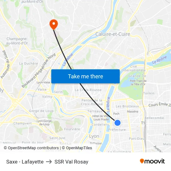 Saxe - Lafayette to SSR Val Rosay map