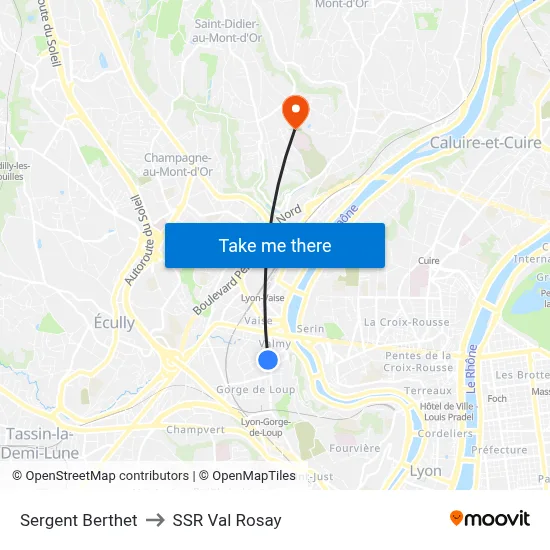 Sergent Berthet to SSR Val Rosay map