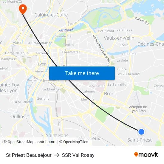 St Priest Beauséjour to SSR Val Rosay map