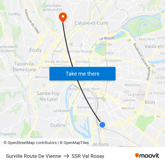 Surville Route De Vienne to SSR Val Rosay map