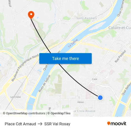 Place Cdt Arnaud to SSR Val Rosay map