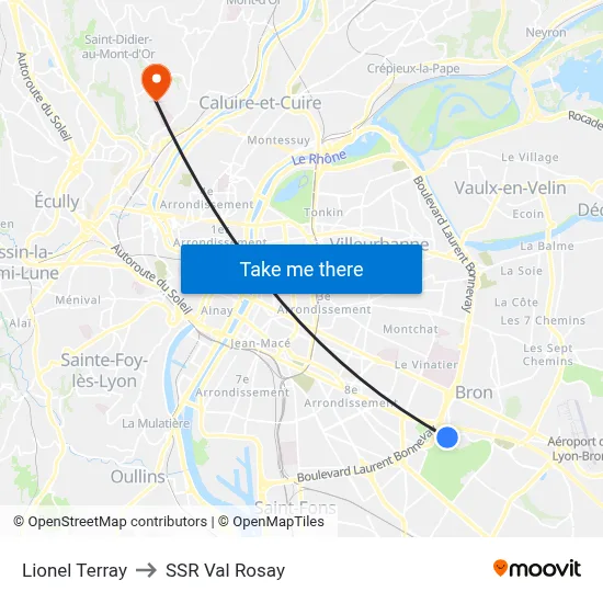 Lionel Terray to SSR Val Rosay map