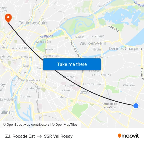 Z.I. Rocade Est to SSR Val Rosay map