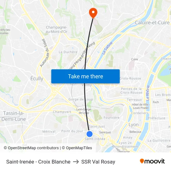 Saint-Irenée - Croix Blanche to SSR Val Rosay map