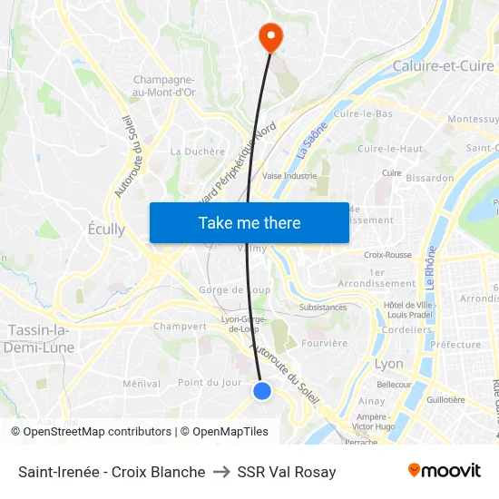 Saint-Irenée - Croix Blanche to SSR Val Rosay map