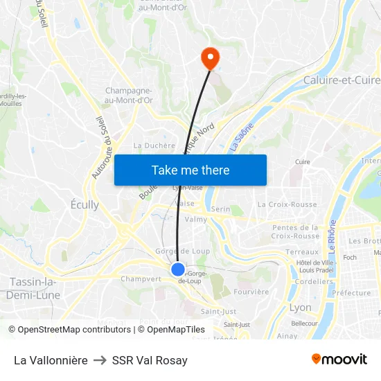 La Vallonnière to SSR Val Rosay map