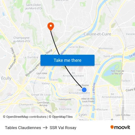 Tables Claudiennes to SSR Val Rosay map