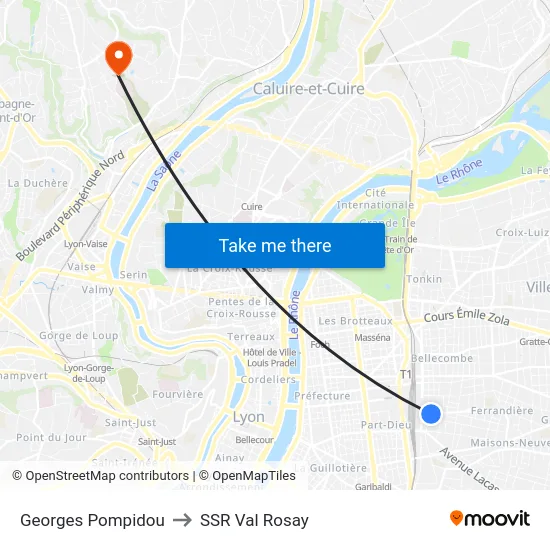 Georges Pompidou to SSR Val Rosay map
